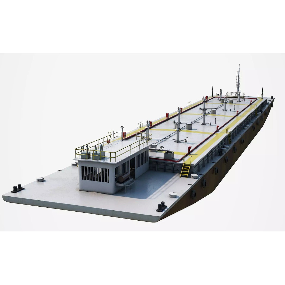 Oil Transport Barge 3D Model – Low Poly Game Ready Asset, FBX - View 5