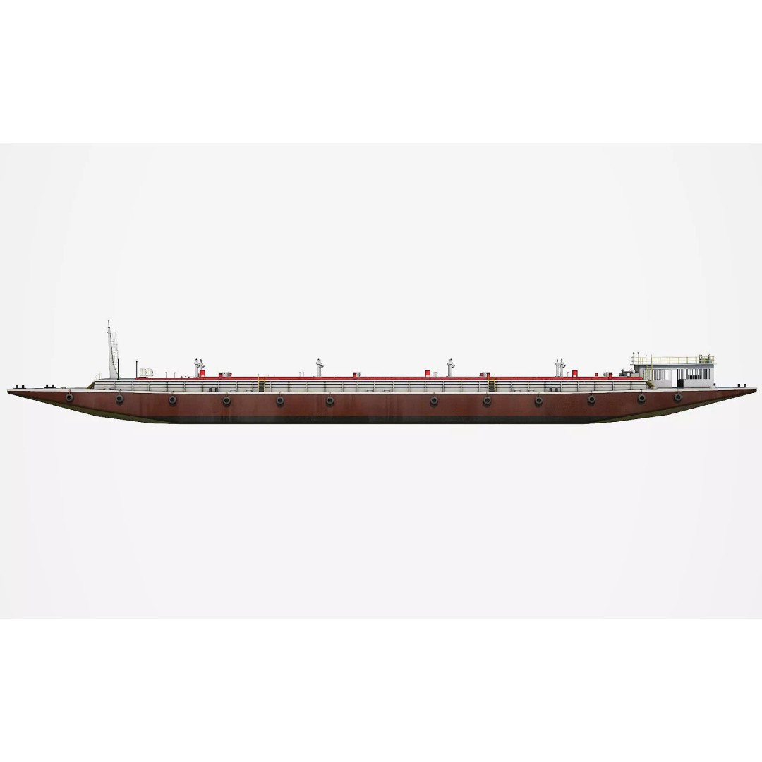 Oil Transport Barge 3D Model – Low Poly Game Ready Asset, FBX - View 6