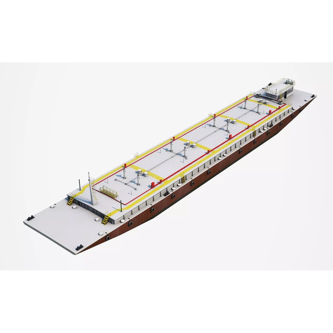 Oil Transport Barge 3D Model – Low Poly Game Ready Asset, FBX - View 7