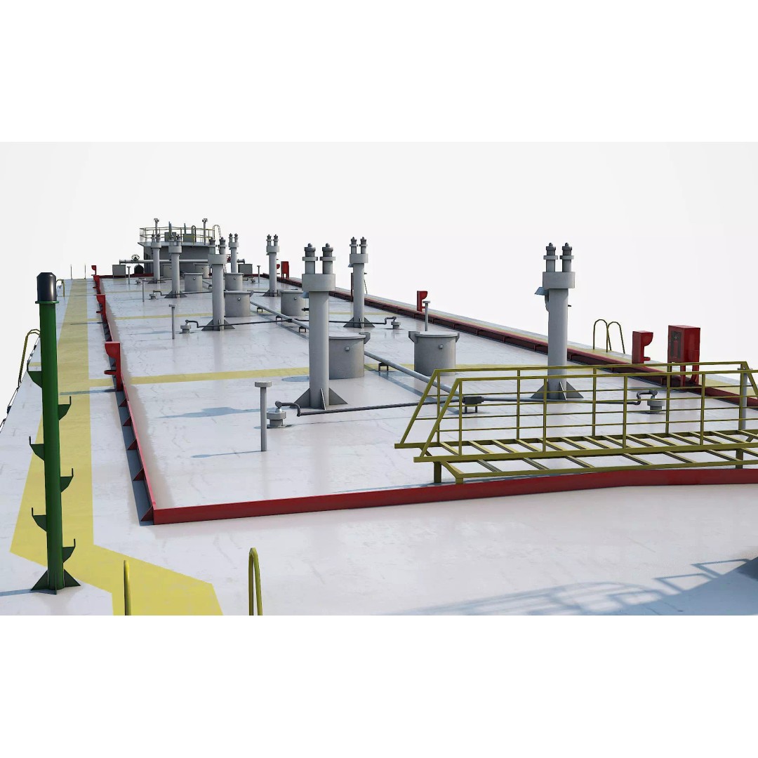 Oil Transport Barge 3D Model – Low Poly Game Ready Asset, FBX - View 8