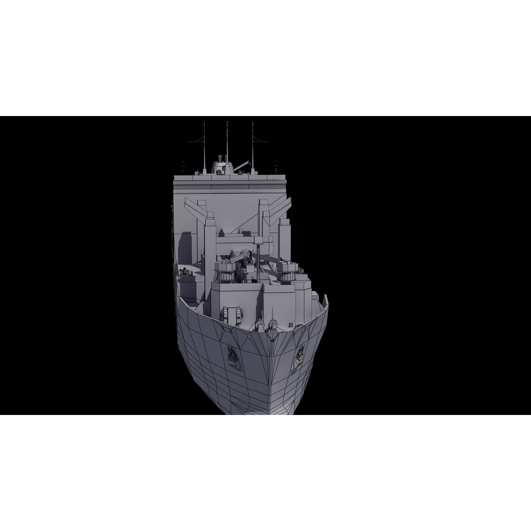 Lewis and Clark Class Replenishment Ship 3D Model – PBR Game-Ready Asset, FBX, OBJ