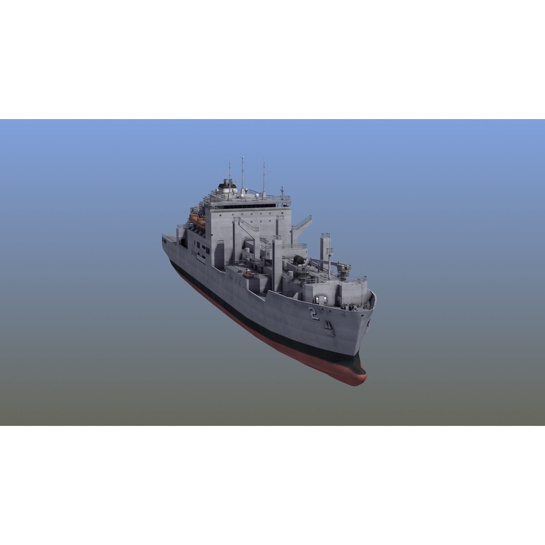 Lewis and Clark Class Replenishment Ship 3D Model – PBR Game-Ready Asset, FBX, OBJ - View 14