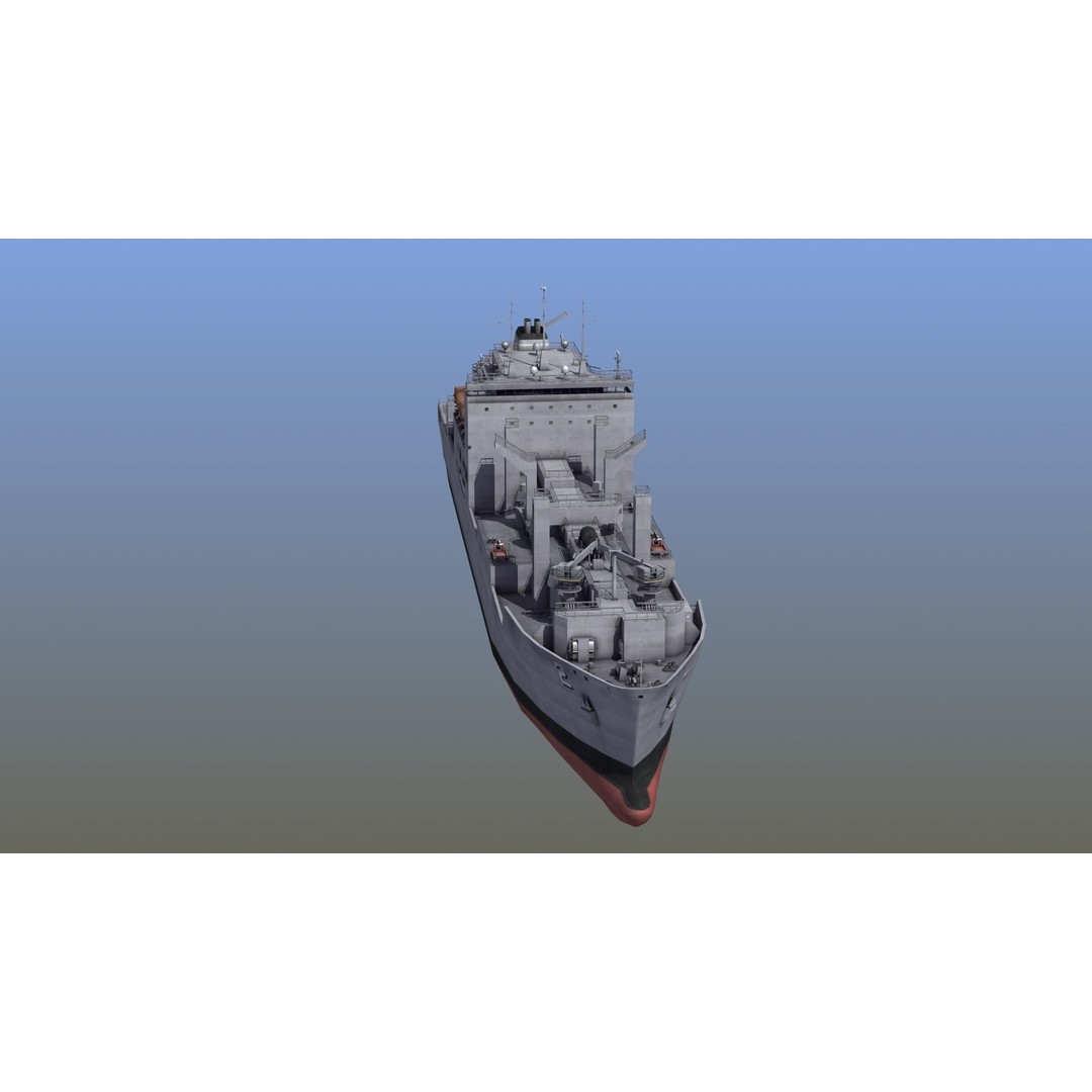 Lewis and Clark Class Replenishment Ship 3D Model – PBR Game-Ready Asset, FBX, OBJ - View 15