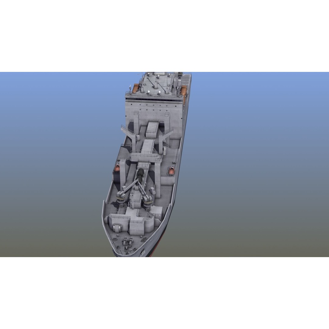 Lewis and Clark Class Replenishment Ship 3D Model – PBR Game-Ready Asset, FBX, OBJ - View 18