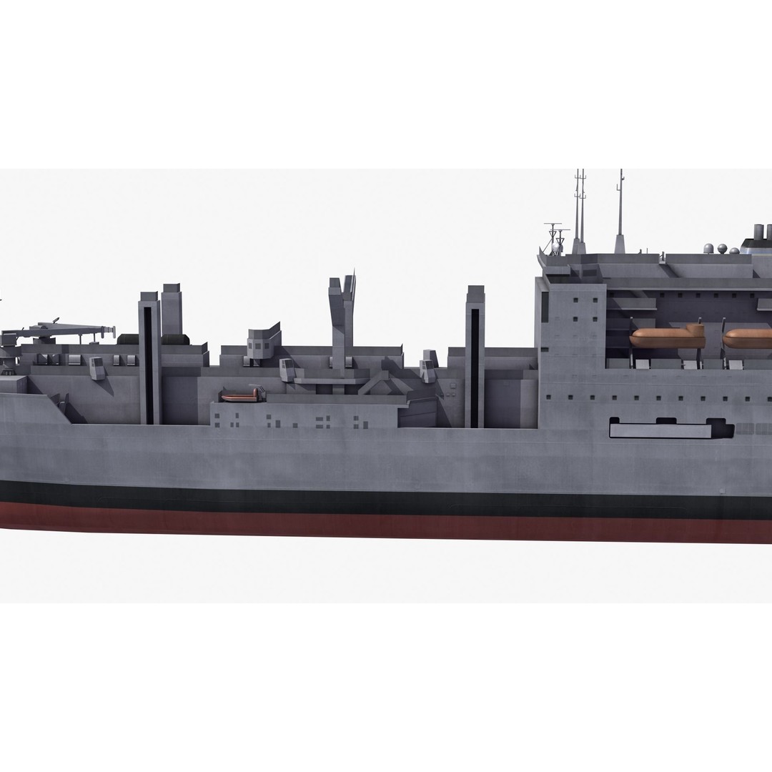 Lewis and Clark Class Replenishment Ship 3D Model – PBR Game-Ready Asset, FBX, OBJ - View 22