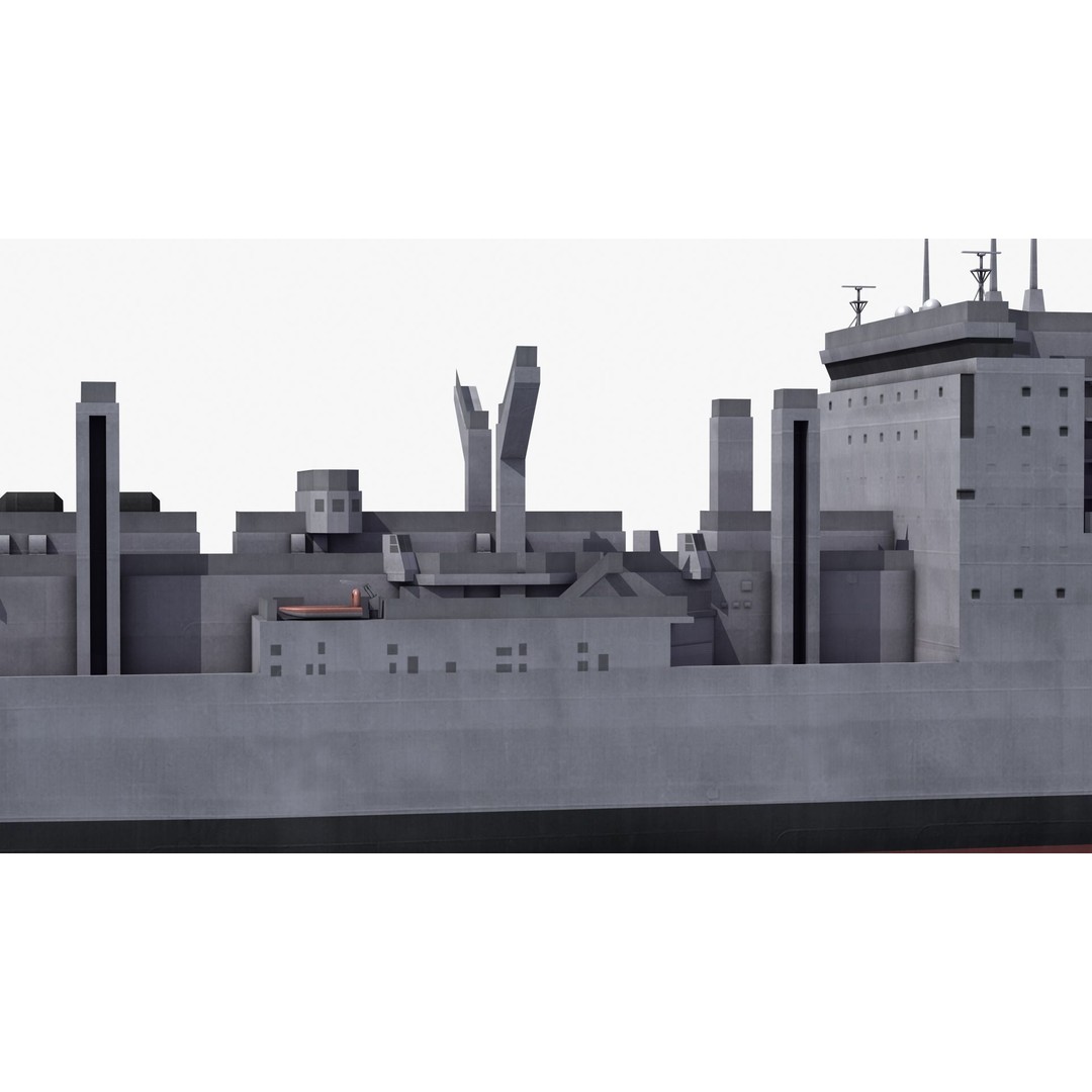 Lewis and Clark Class Replenishment Ship 3D Model – PBR Game-Ready Asset, FBX, OBJ - View 24