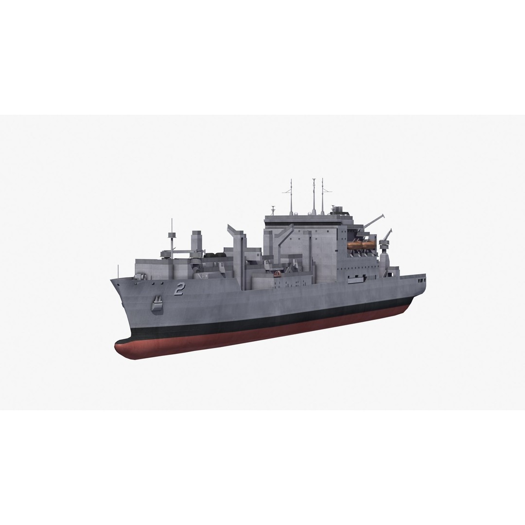Lewis and Clark Class Replenishment Ship 3D Model – PBR Game-Ready Asset, FBX, OBJ - View 25