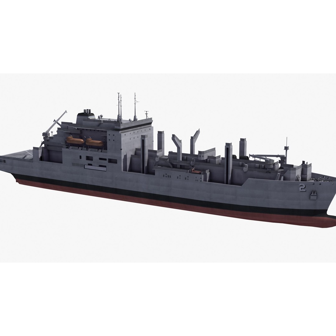 Lewis and Clark Class Replenishment Ship 3D Model – PBR Game-Ready Asset, FBX, OBJ - View 27