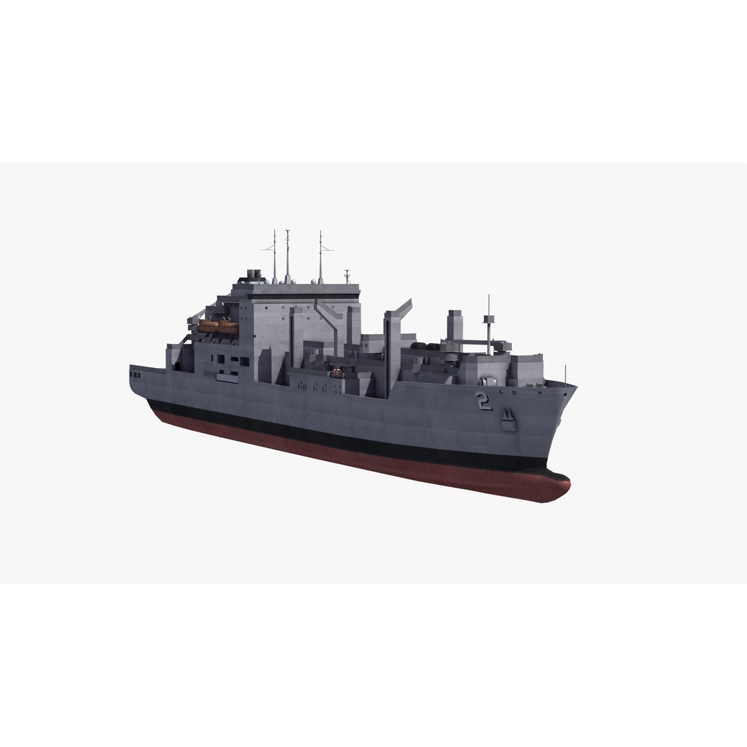 Lewis and Clark Class Replenishment Ship 3D Model – PBR Game-Ready Asset, FBX, OBJ - View 31