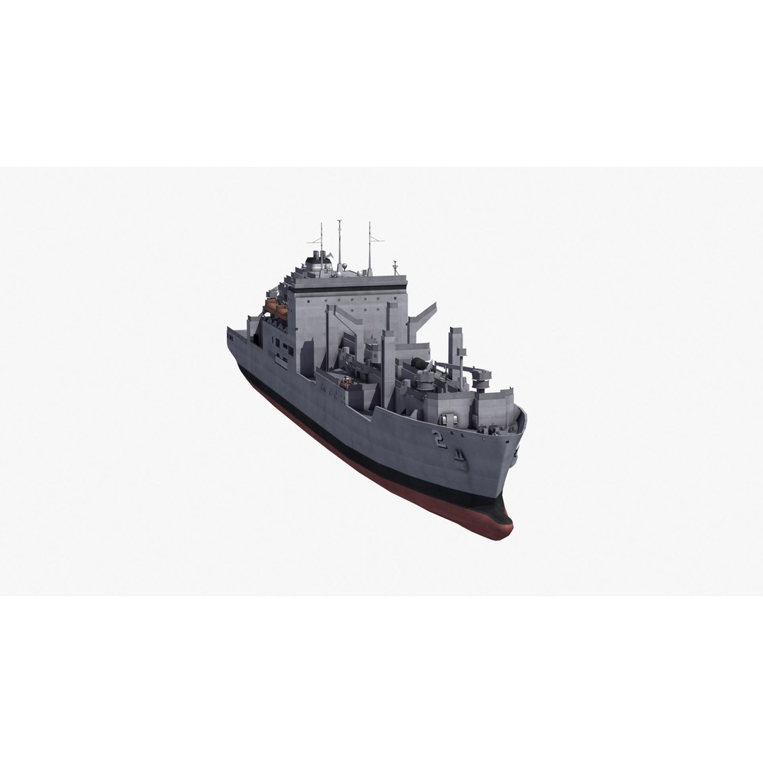 Lewis and Clark Class Replenishment Ship 3D Model – PBR Game-Ready Asset, FBX, OBJ - View 32