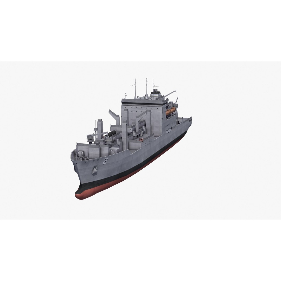 Lewis and Clark Class Replenishment Ship 3D Model – PBR Game-Ready Asset, FBX, OBJ - View 34