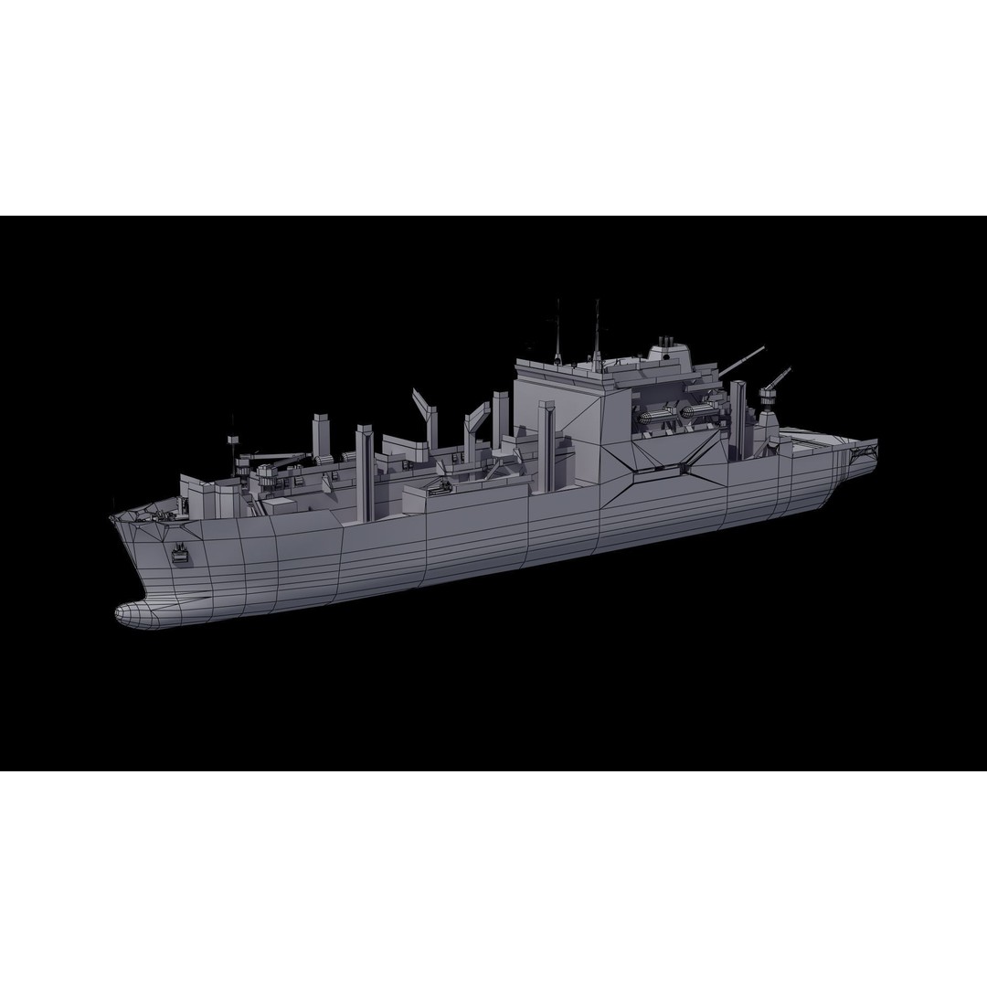 Lewis and Clark Class Replenishment Ship 3D Model – PBR Game-Ready Asset, FBX, OBJ - View 37