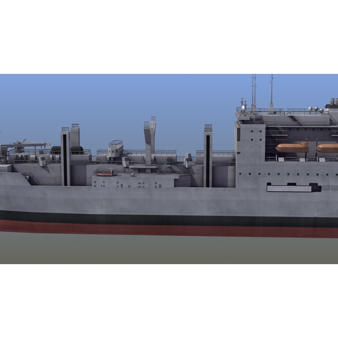 Lewis and Clark Class Replenishment Ship 3D Model – PBR Game-Ready Asset, FBX, OBJ - View 4