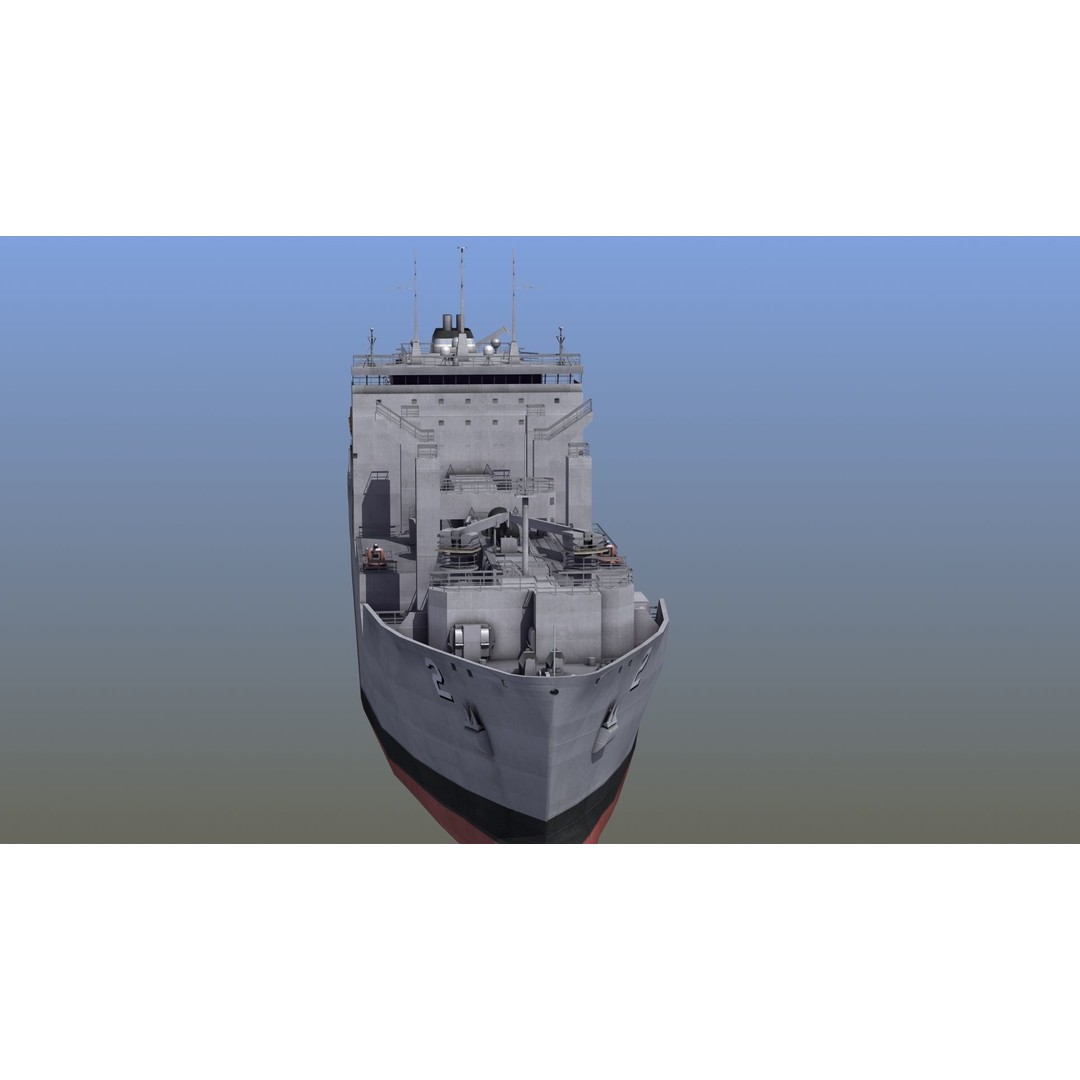 Lewis and Clark Class Replenishment Ship 3D Model – PBR Game-Ready Asset, FBX, OBJ - View 8