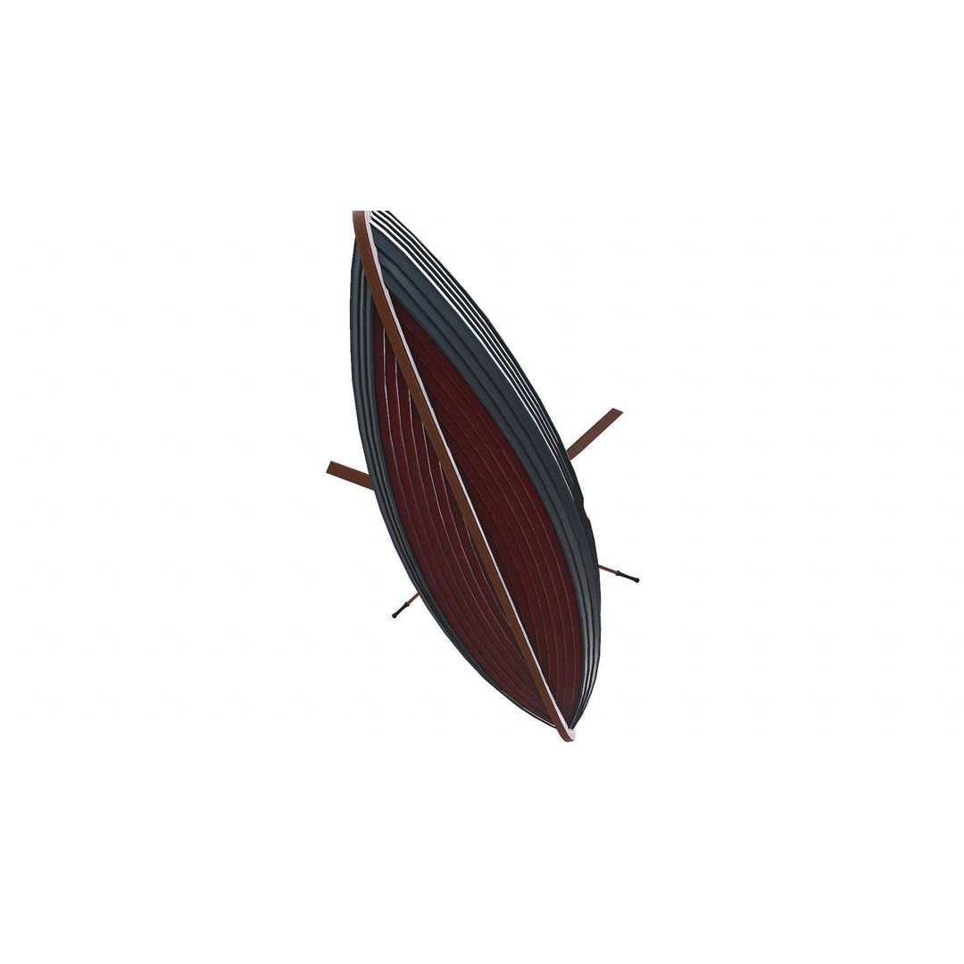 Stylized Wooden Row Boat 3D Model – Low Poly PBR Game Asset, FBX - View 15