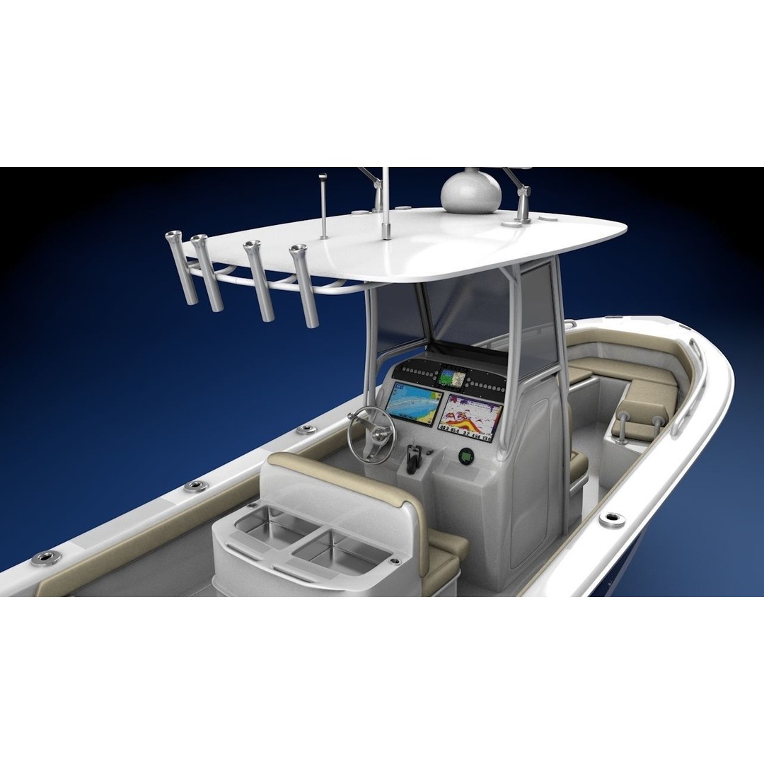 Everglades 273 Sport Fishing Boat 3D Model – Low Poly Game Asset, FBX - View 10