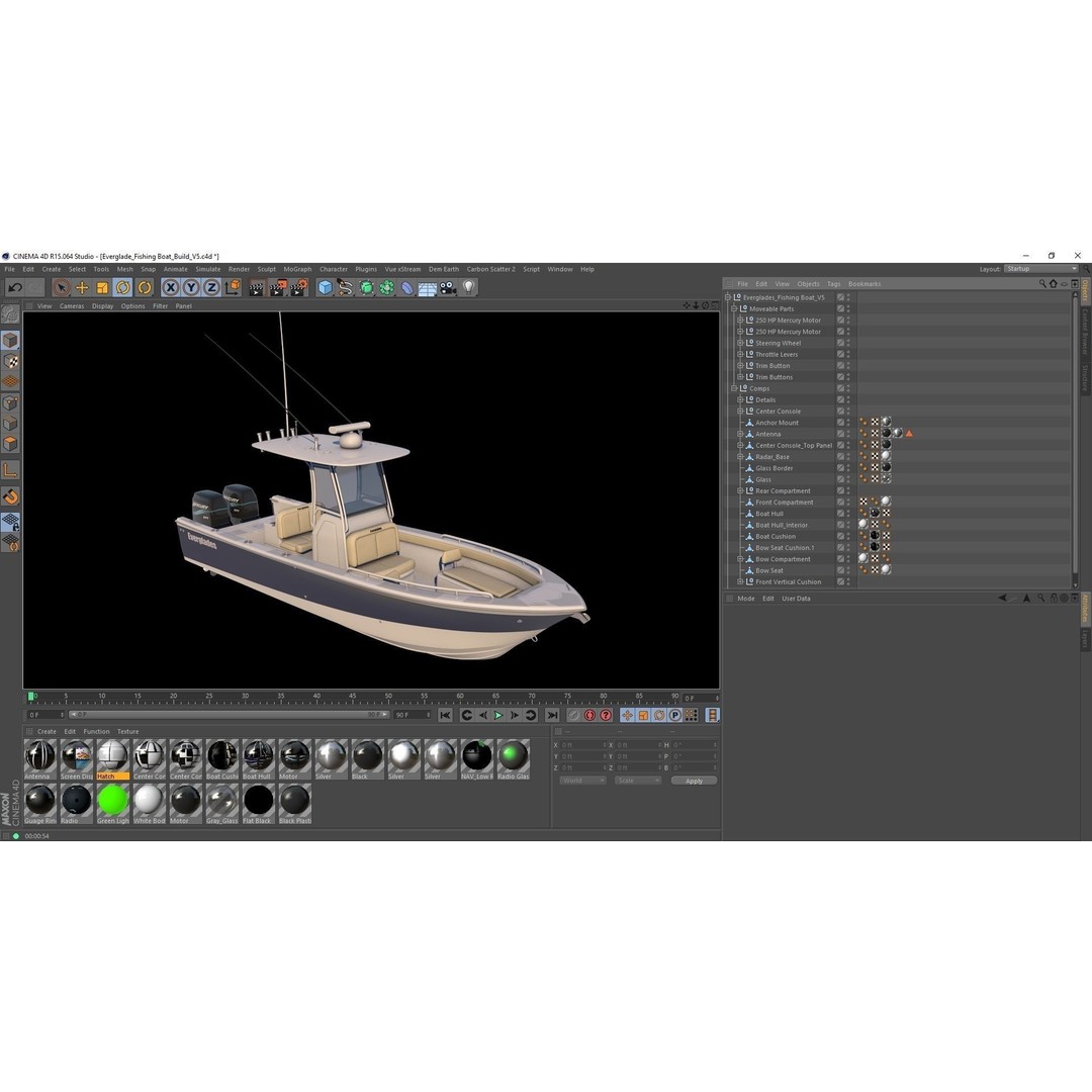 Everglades 273 Sport Fishing Boat 3D Model – Low Poly Game Asset, FBX - View 16