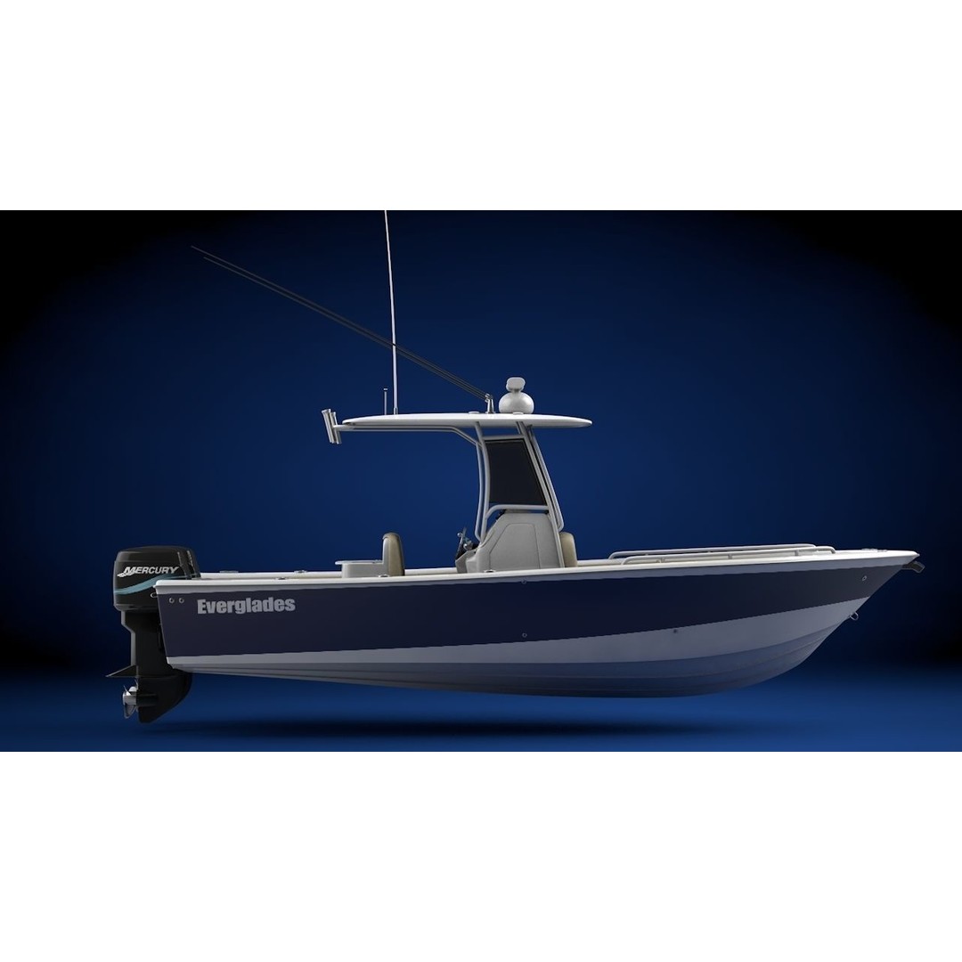 Everglades 273 Sport Fishing Boat 3D Model – Low Poly Game Asset, FBX - View 6