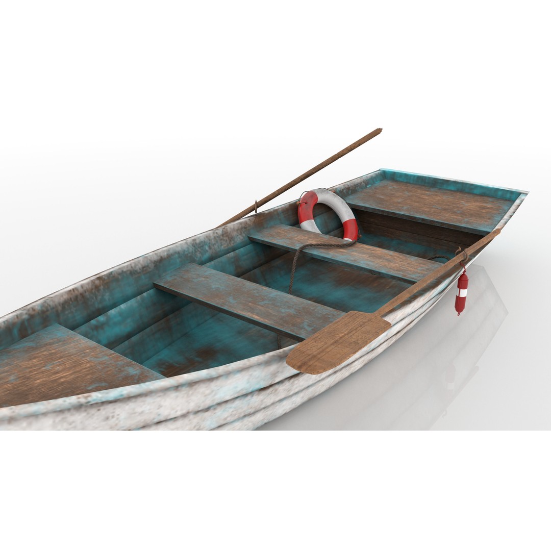 Old Boat 3D Model – Low Poly Watercraft with PBR Textures - View 3