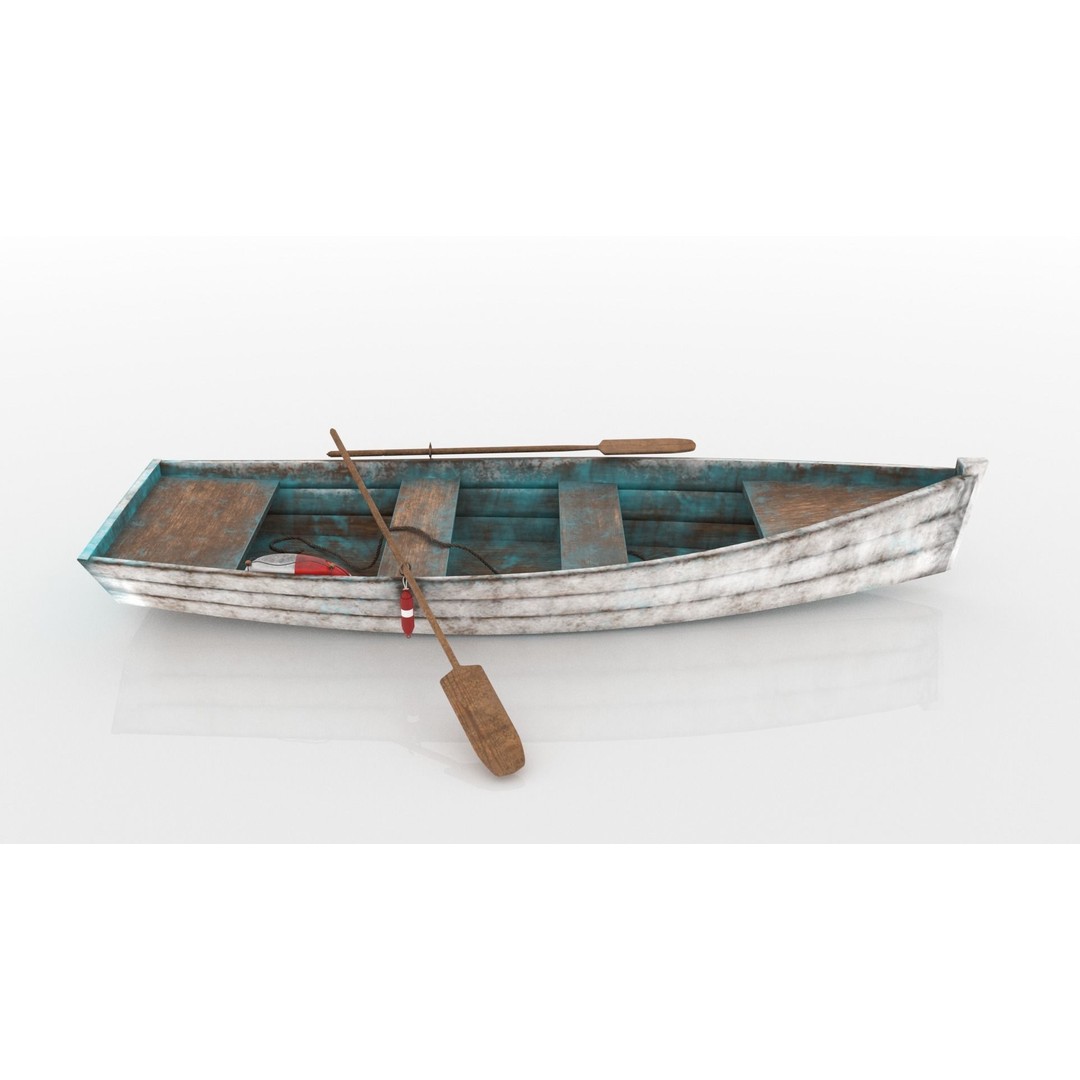Old Boat 3D Model – Low Poly Watercraft with PBR Textures - View 4