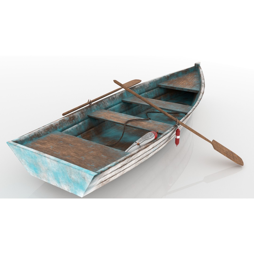 Old Boat 3D Model – Low Poly Watercraft with PBR Textures - View 7