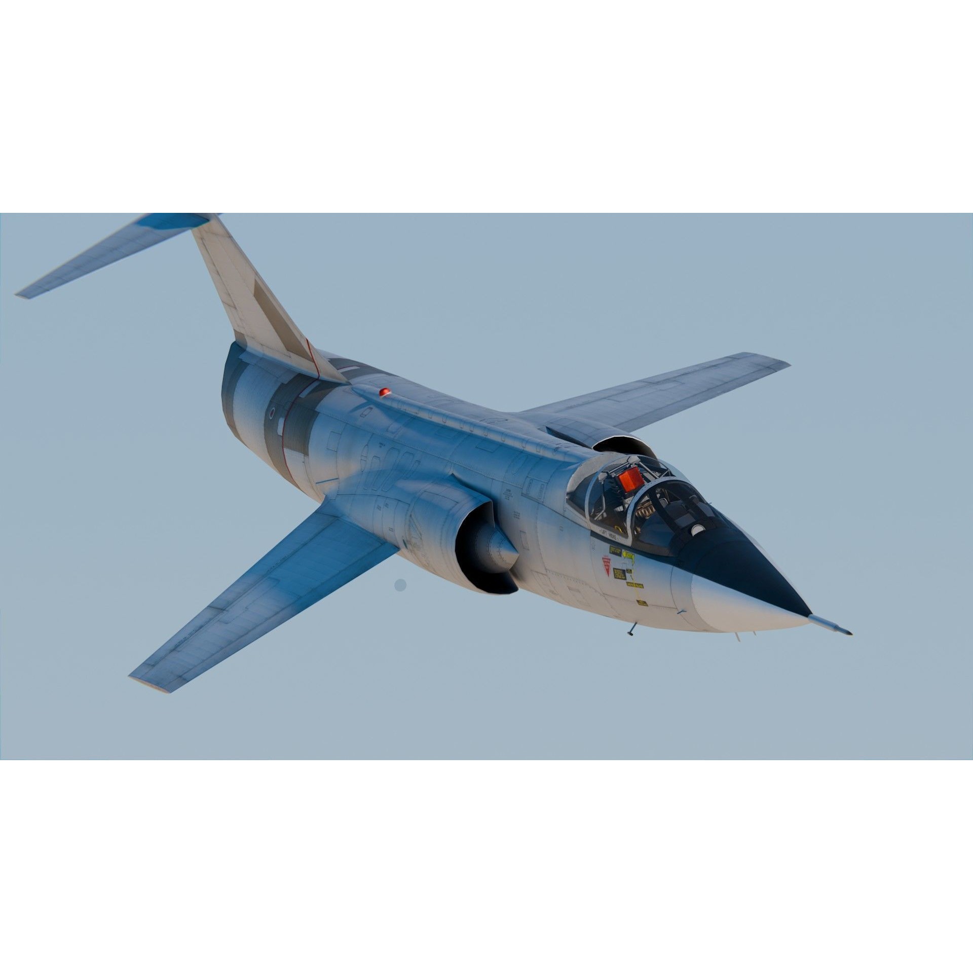 Lockheed F-104 Starfighter - Game-Ready 3D Model - View 4