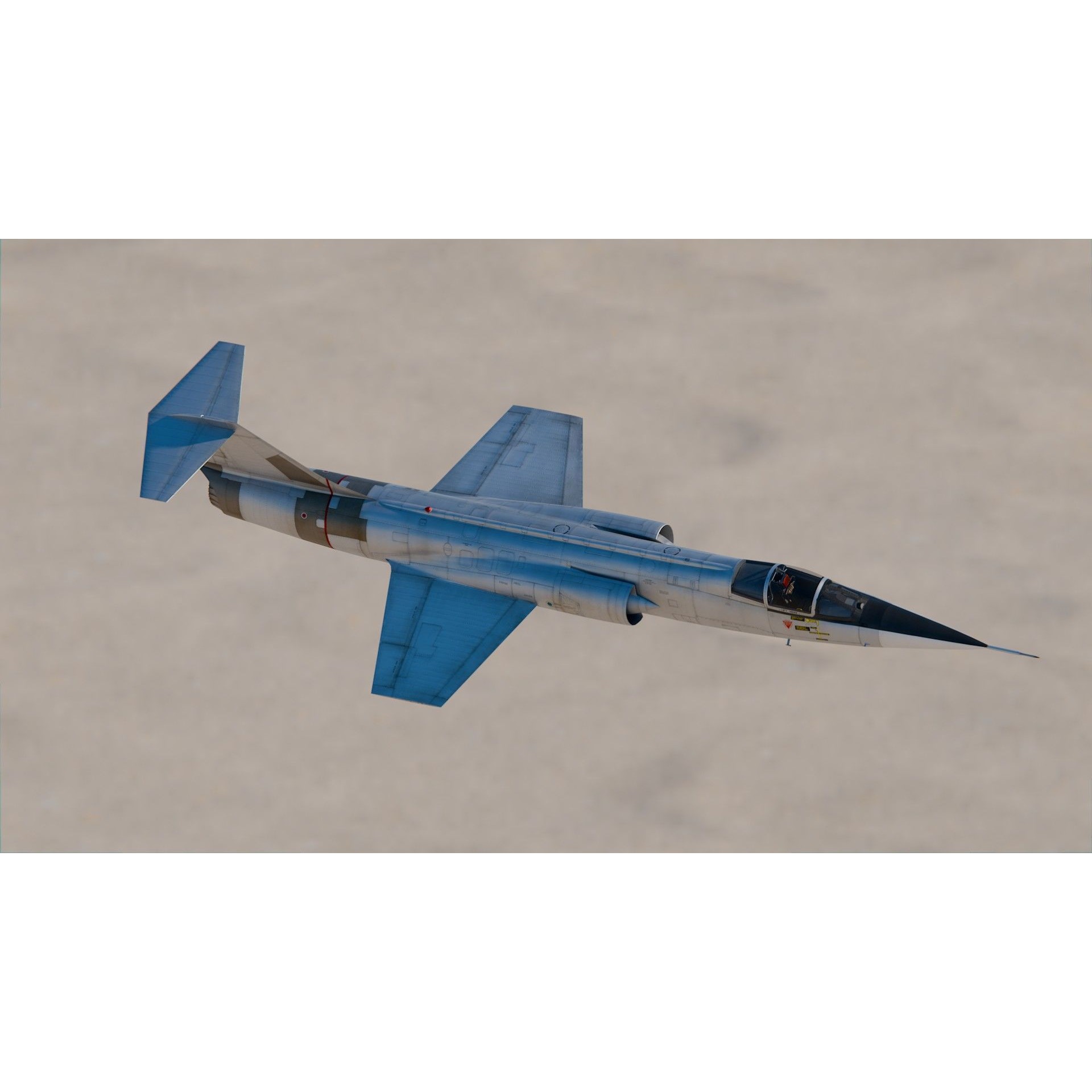 Lockheed F-104 Starfighter - Game-Ready 3D Model - View 6