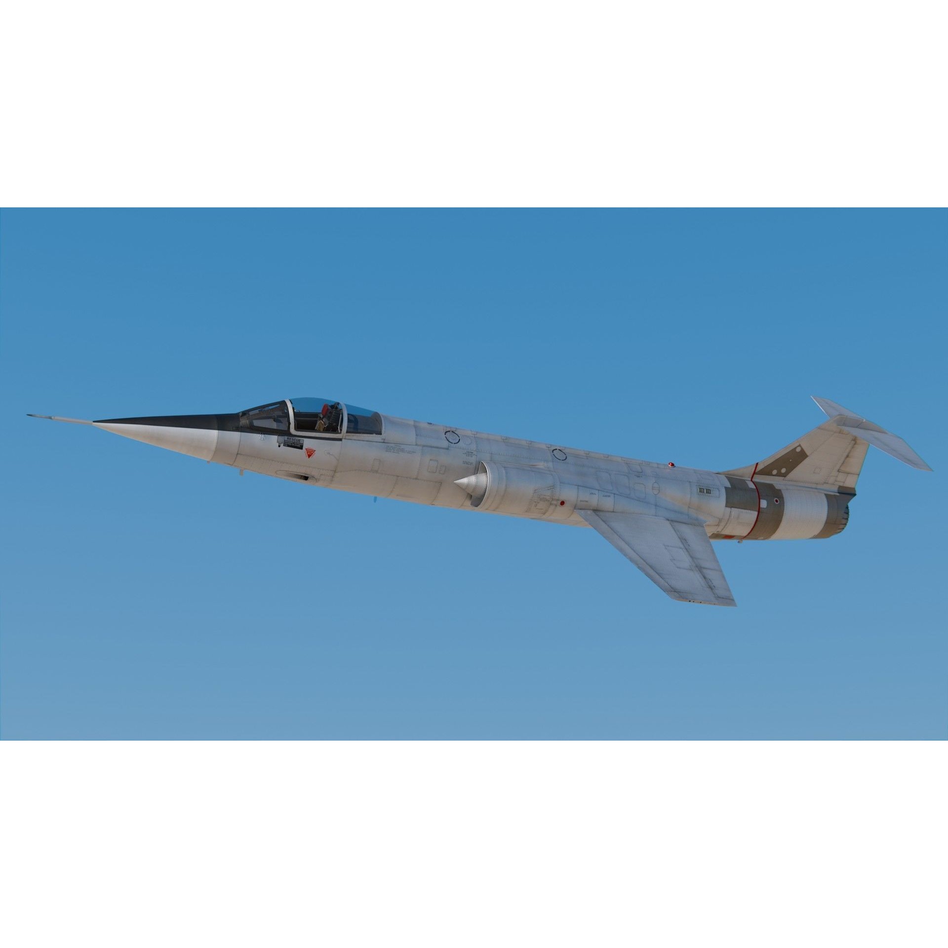 Lockheed F-104 Starfighter - Game-Ready 3D Model - View 9