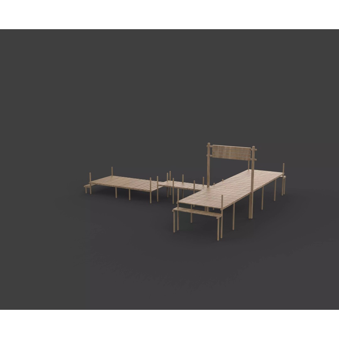 Wooden Wharf 3D Model – PBR Game Ready Asset, FBX, OBJ - View 10