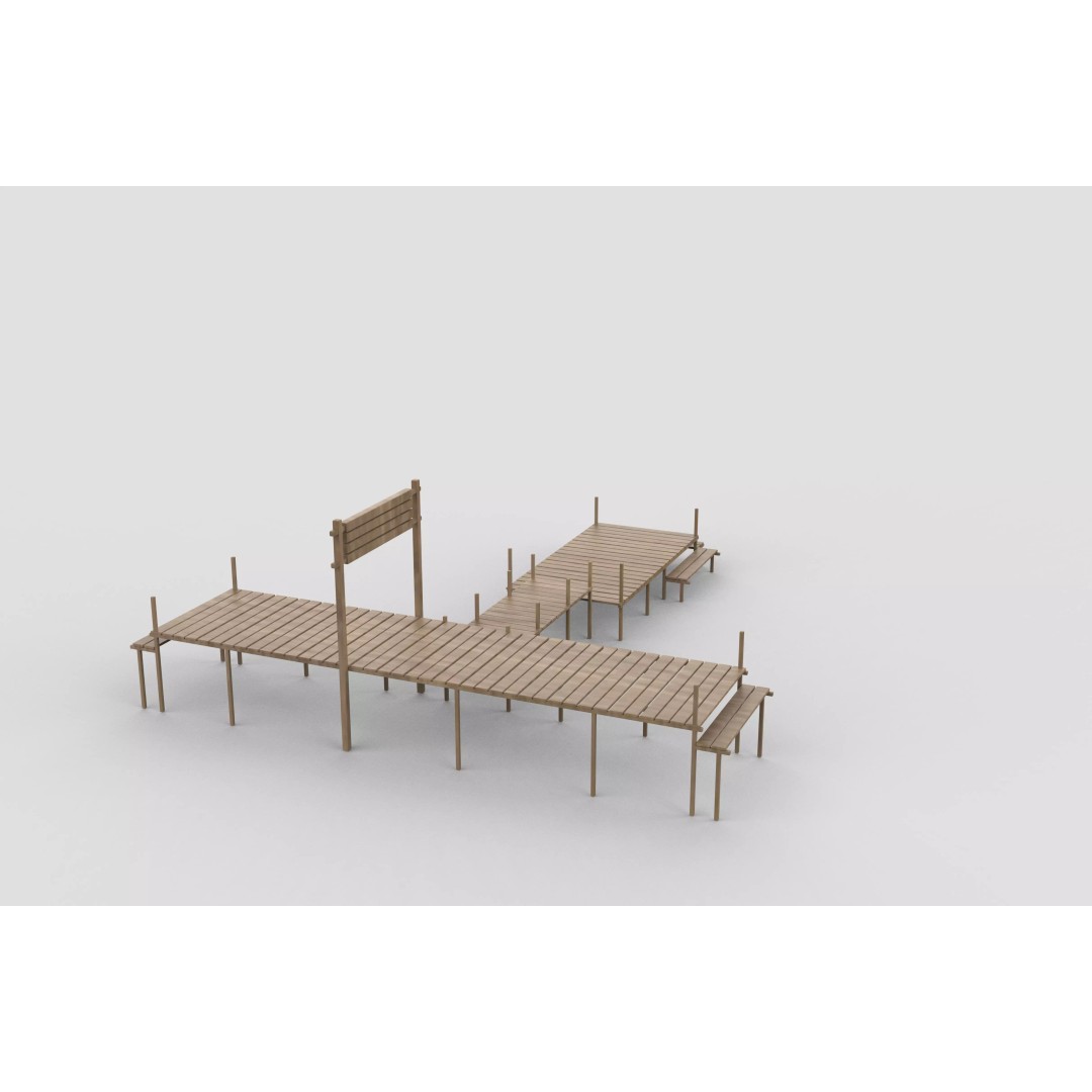 Wooden Wharf 3D Model – PBR Game Ready Asset, FBX, OBJ - View 11