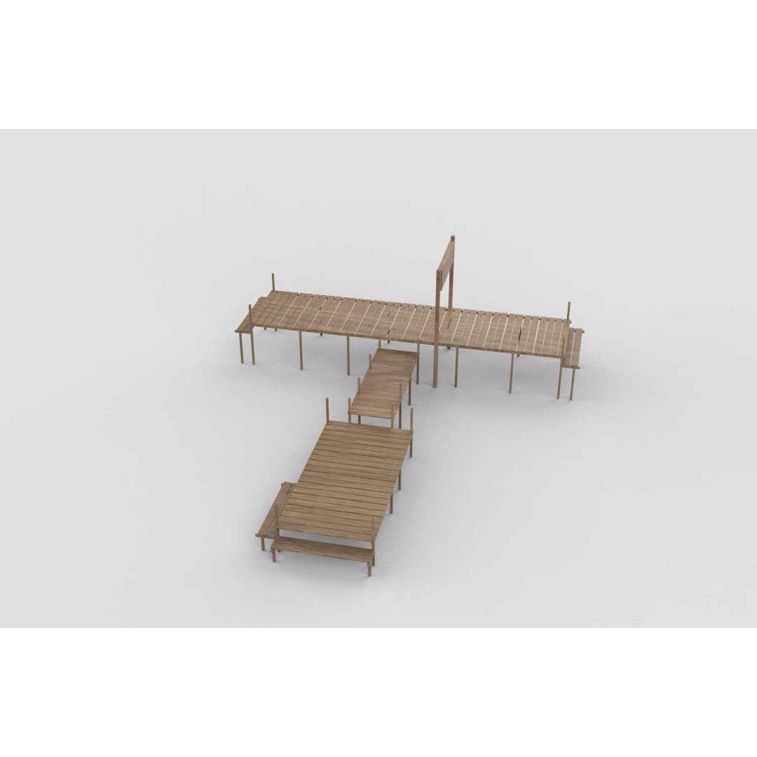 Wooden Wharf 3D Model – PBR Game Ready Asset, FBX, OBJ - View 13