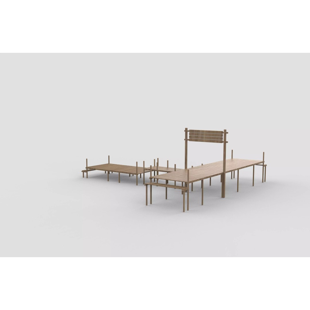 Wooden Wharf 3D Model – PBR Game Ready Asset, FBX, OBJ - View 14