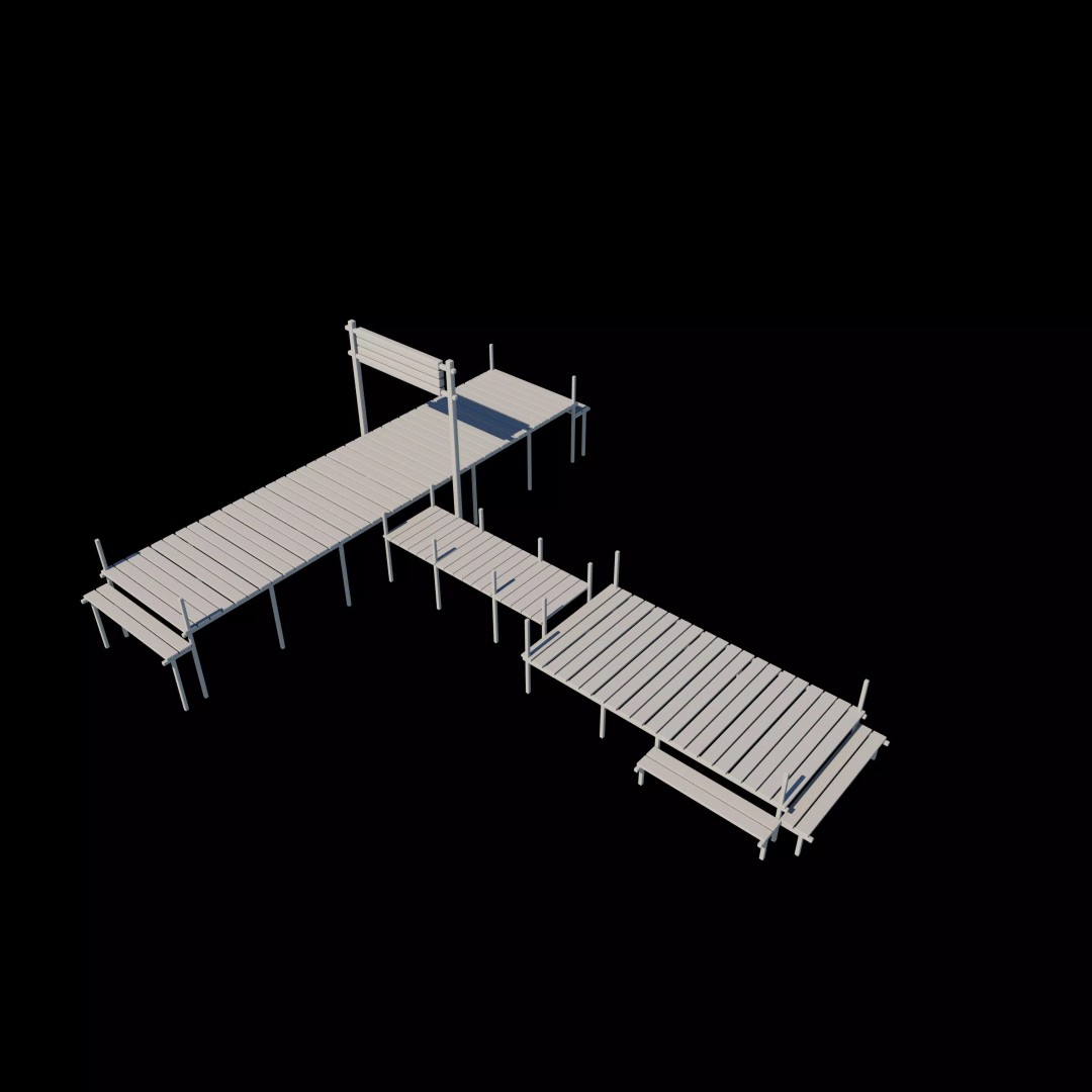 Wooden Wharf 3D Model – PBR Game Ready Asset, FBX, OBJ - View 15