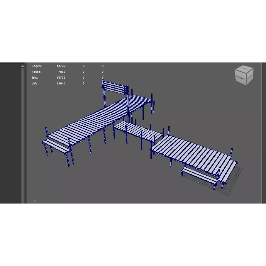 Wooden Wharf 3D Model – PBR Game Ready Asset, FBX, OBJ - View 16