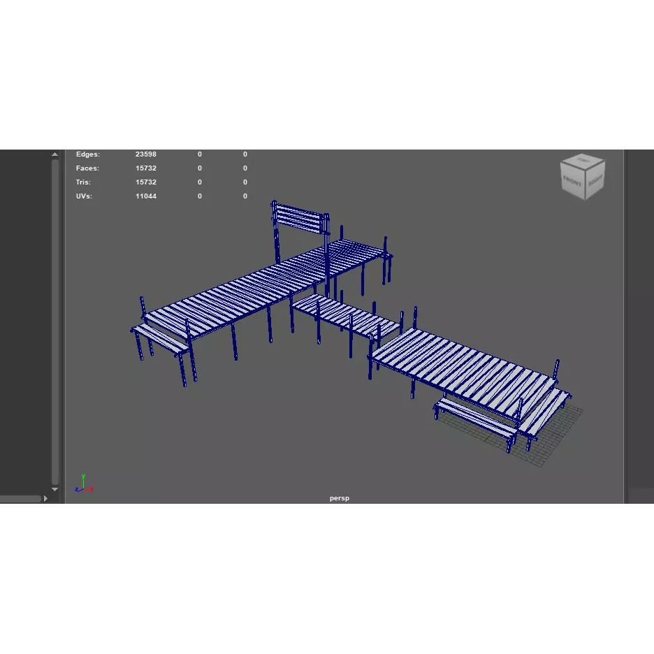 Wooden Wharf 3D Model – PBR Game Ready Asset, FBX, OBJ - View 17