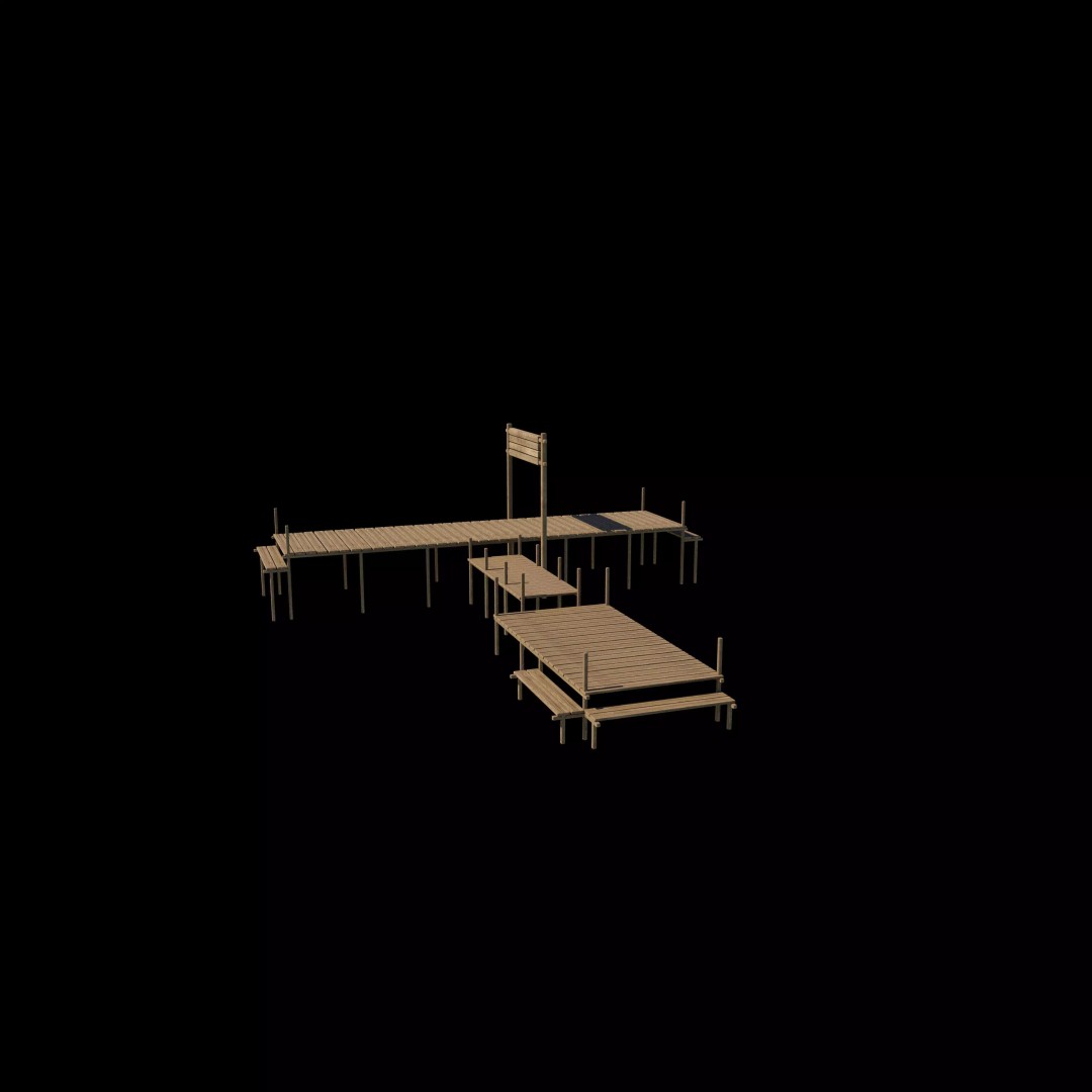 Wooden Wharf 3D Model – PBR Game Ready Asset, FBX, OBJ - View 5