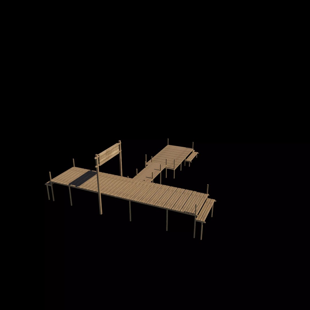 Wooden Wharf 3D Model – PBR Game Ready Asset, FBX, OBJ - View 6
