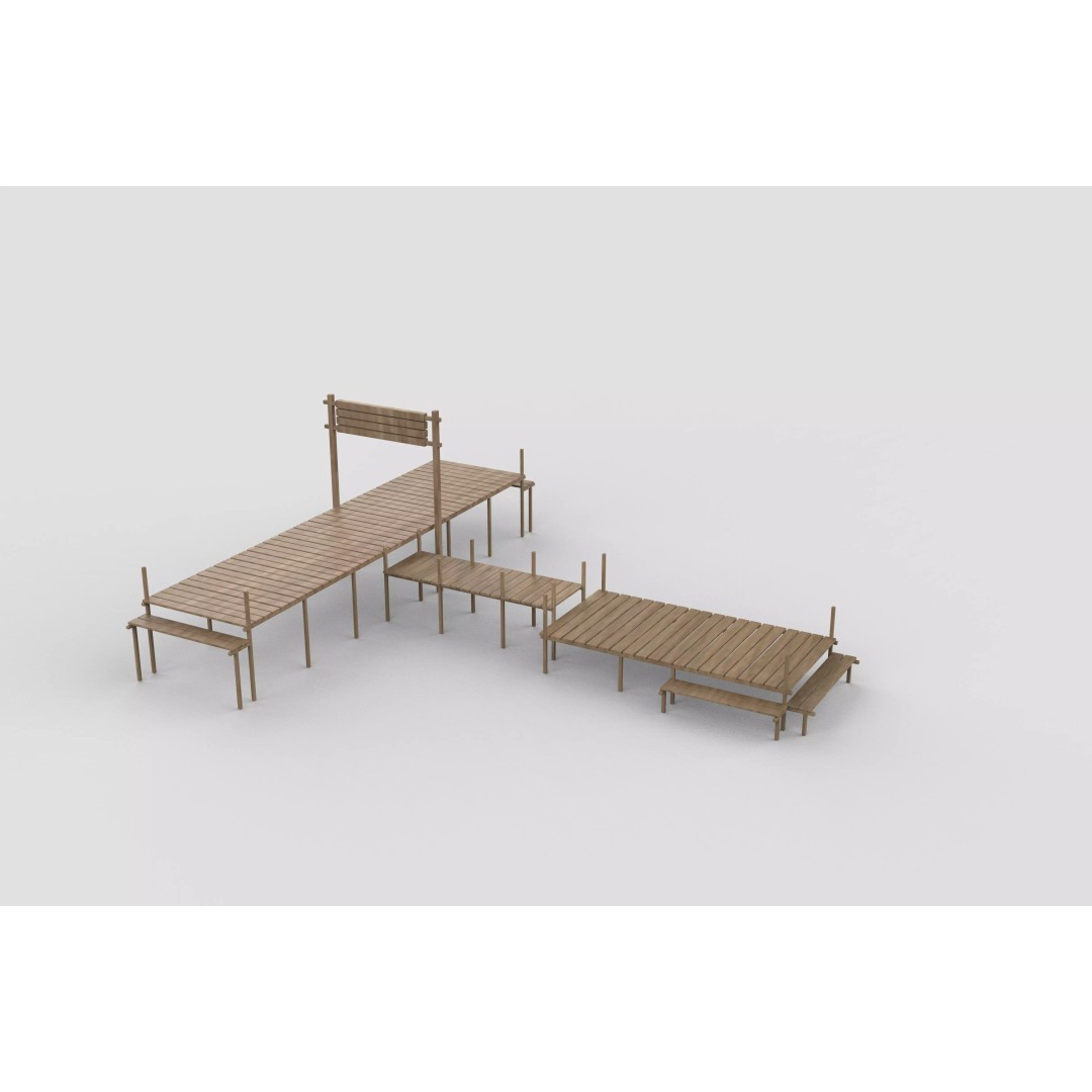 Wooden Wharf 3D Model – PBR Game Ready Asset, FBX, OBJ - View 8