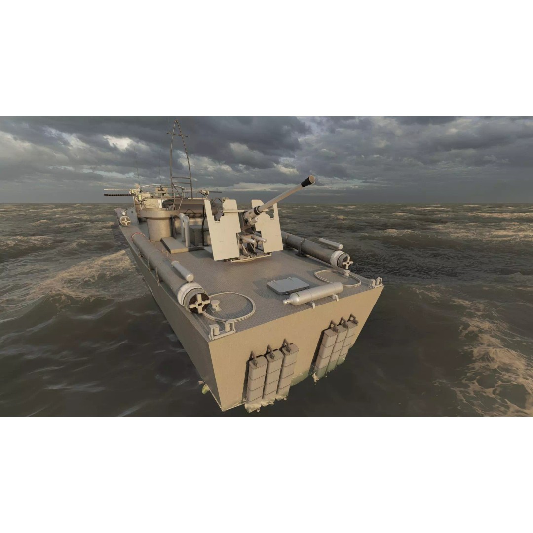 WW2 Patrol Boat 3D Model – Detailed Military Vessel, FBX, OBJ - View 13