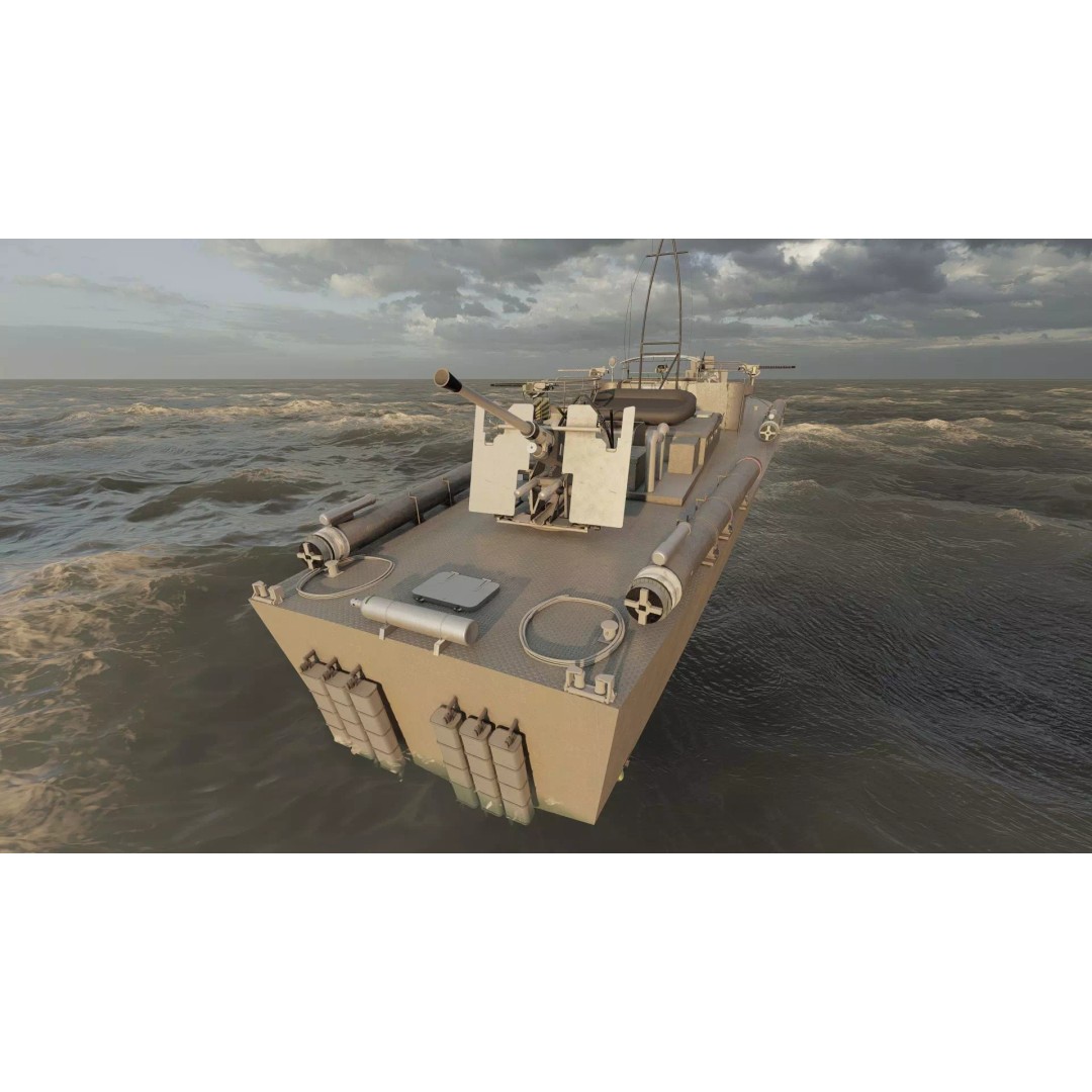 WW2 Patrol Boat 3D Model – Detailed Military Vessel, FBX, OBJ - View 14