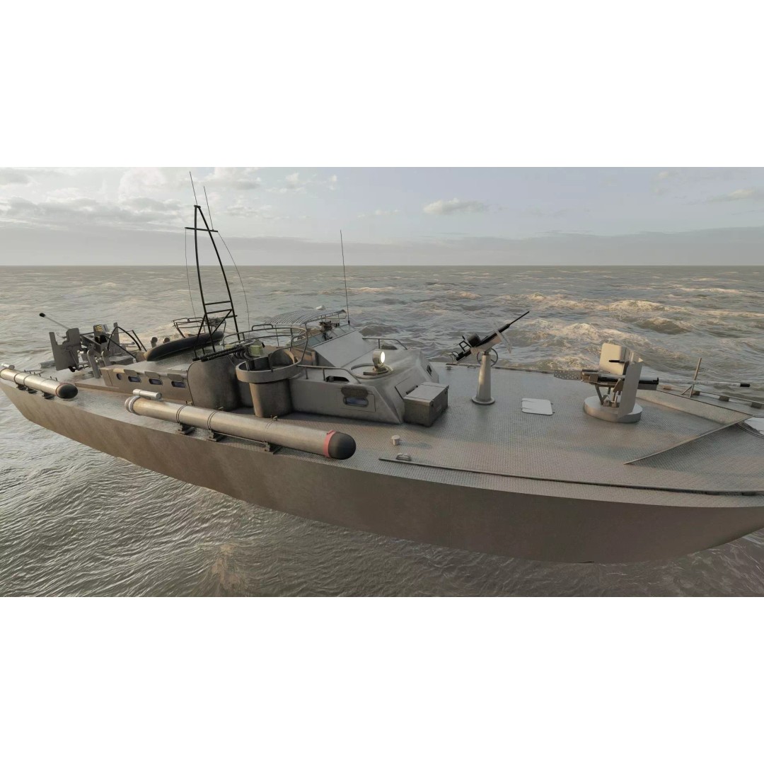 WW2 Patrol Boat 3D Model – Detailed Military Vessel, FBX, OBJ - View 17