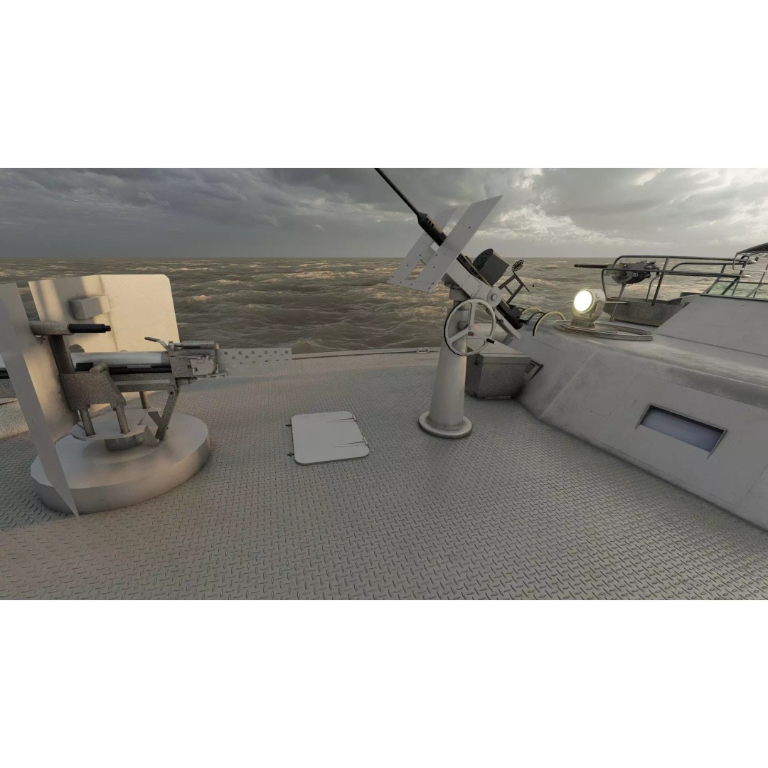 WW2 Patrol Boat 3D Model – Detailed Military Vessel, FBX, OBJ - View 20