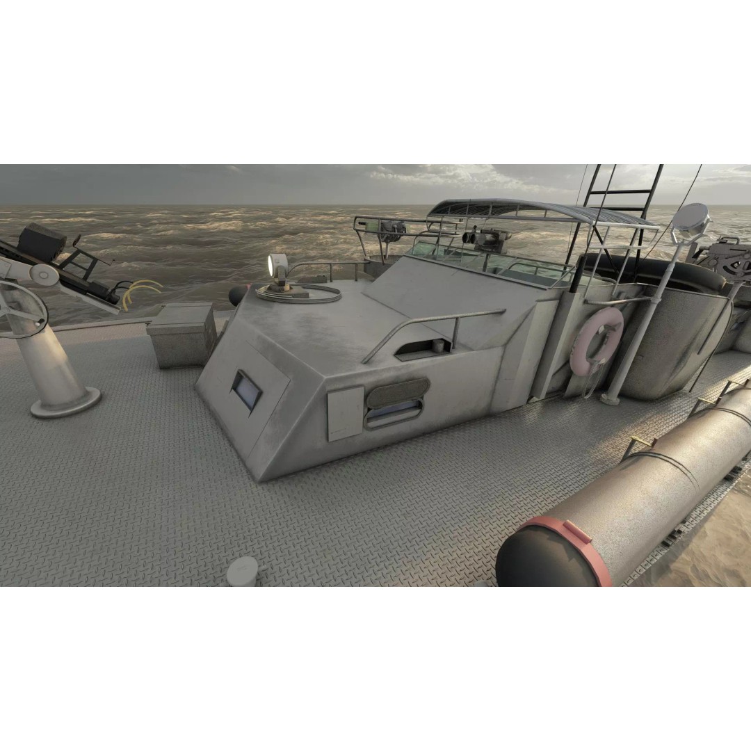 WW2 Patrol Boat 3D Model – Detailed Military Vessel, FBX, OBJ - View 21