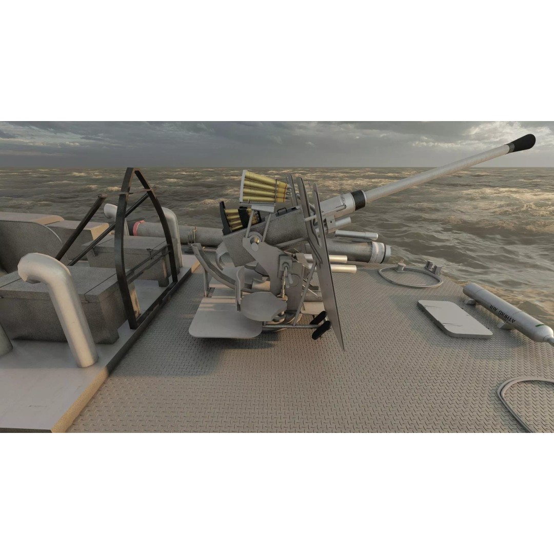 WW2 Patrol Boat 3D Model – Detailed Military Vessel, FBX, OBJ - View 25