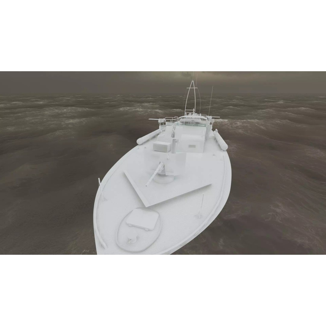 WW2 Patrol Boat 3D Model – Detailed Military Vessel, FBX, OBJ - View 39