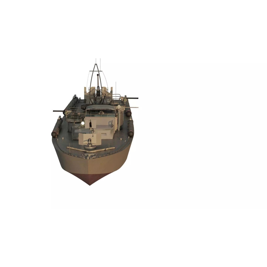WW2 Patrol Boat 3D Model – Detailed Military Vessel, FBX, OBJ - View 4