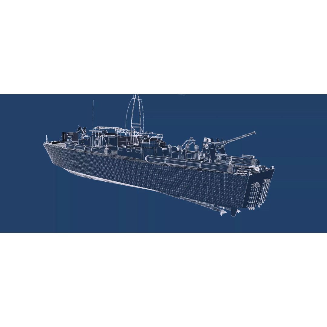 WW2 Patrol Boat 3D Model – Detailed Military Vessel, FBX, OBJ - View 50