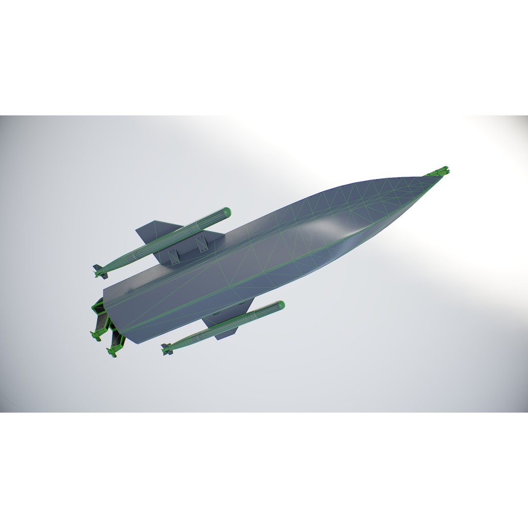 Naval Combat Drone 3D Model – Low Poly Game Ready Asset, FBX - View 11