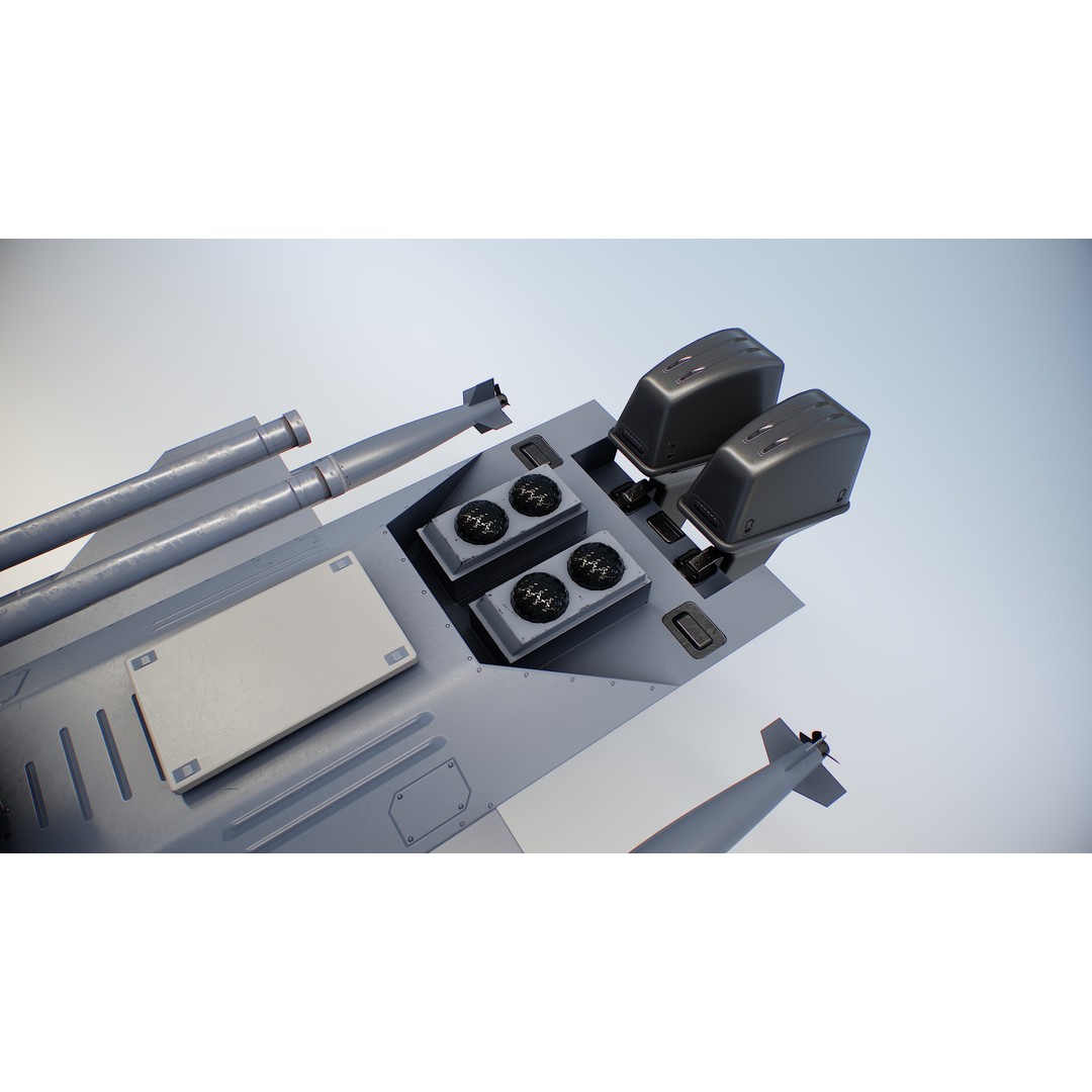 Naval Combat Drone 3D Model – Low Poly Game Ready Asset, FBX - View 14