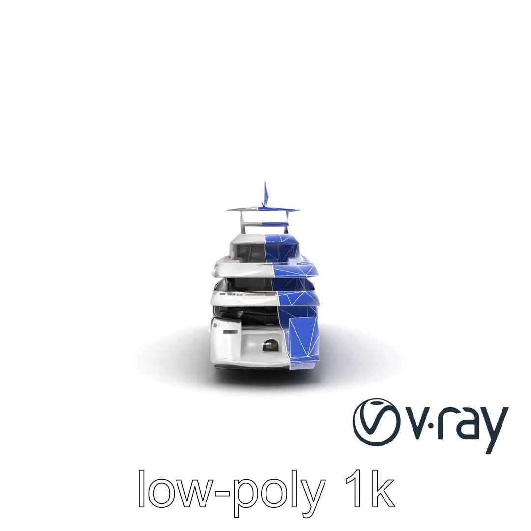 Expedition-Class Superyacht 3D Model – Low Poly PBR Asset for Games